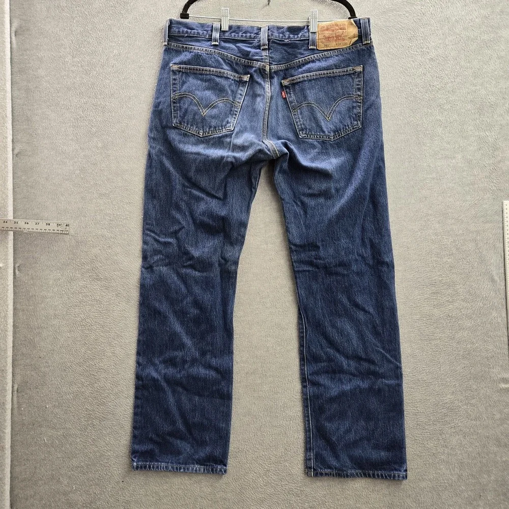 Levi's 501 Men Jeans 38X32 Blue Denim Original Fit Straight Leg Button Fly Y2K‎